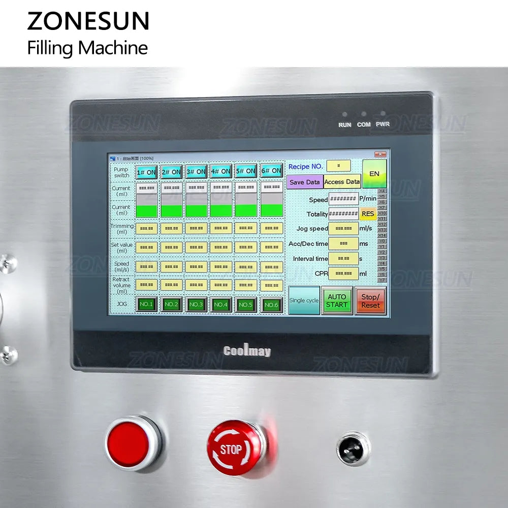 ZONESUN ZS-VTMP6D Automatic 6-Nozzle Magnetic Pump Liquid Filling Machine