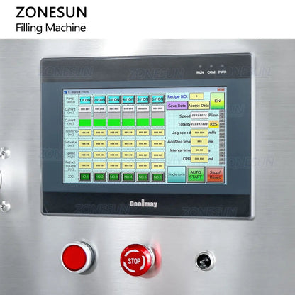 ZONESUN ZS-VTMP6D Automatic 6-Nozzle Magnetic Pump Liquid Filling Machine