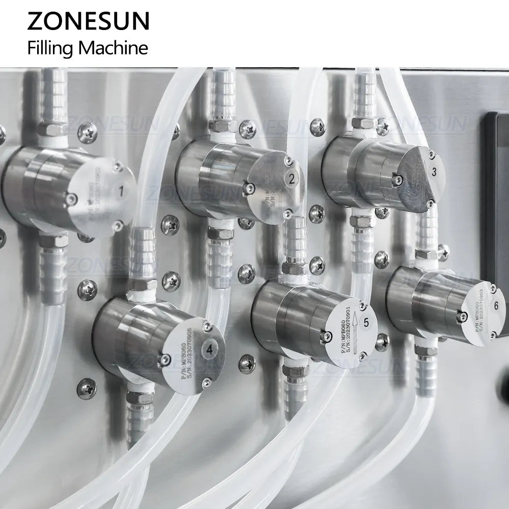 ZONESUN ZS-VTMP6D Automatic 6-Nozzle Magnetic Pump Liquid Filling Machine
