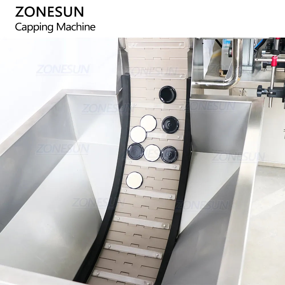 ZONESUN ZS-XG05 Auto-Servo Round Bottle Capping Machine with Elevator