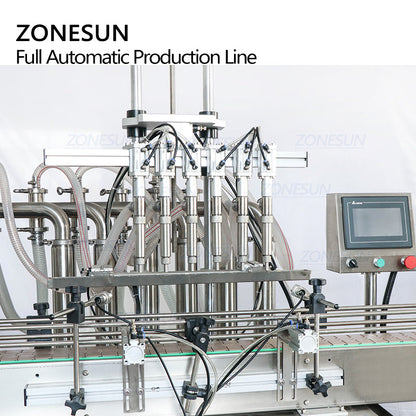 ZONESUN ZS-FAL180R Auto 6-Head Liquid Filling Capping Labeling Line
