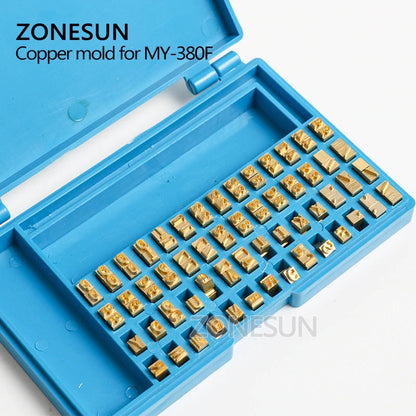 ZONESUN MY380 Copper Alphabet Letter Fonts for Ribbon Printer Coding
