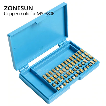 ZONESUN MY380 Copper Alphabet Letter Fonts for Ribbon Printer Coding