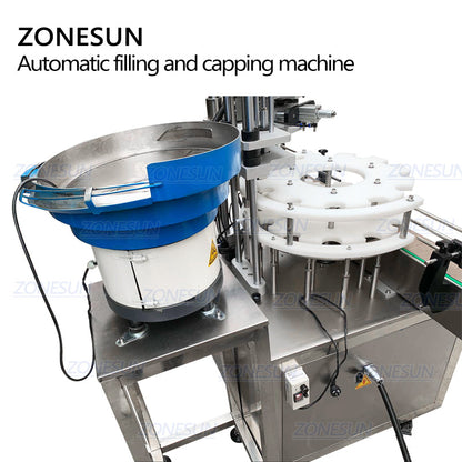 ZONESUN Electric 4‑Nozzles Cylinder Pump Liquid Filling & Capping Line