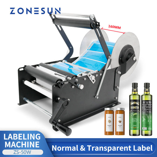 ZONESUN ZS-50W Manual Labeling Machine for Round Bottles