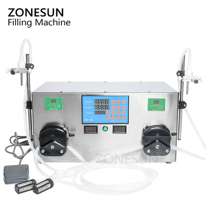 ZONESUN 2 Nozzles Peristaltic Pump Liquid Filling Machine