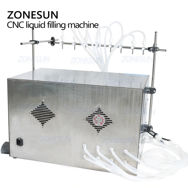 ZONESUN Digital Control 8 Nozzles Diaphragm Pump Liquid Filling Machine