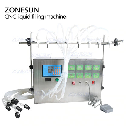 ZONESUN Digital Control 8 Nozzles Diaphragm Pump Liquid Filling Machine