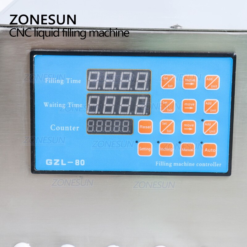 ZONESUN Digital Control 8 Nozzles Diaphragm Pump Liquid Filling Machine