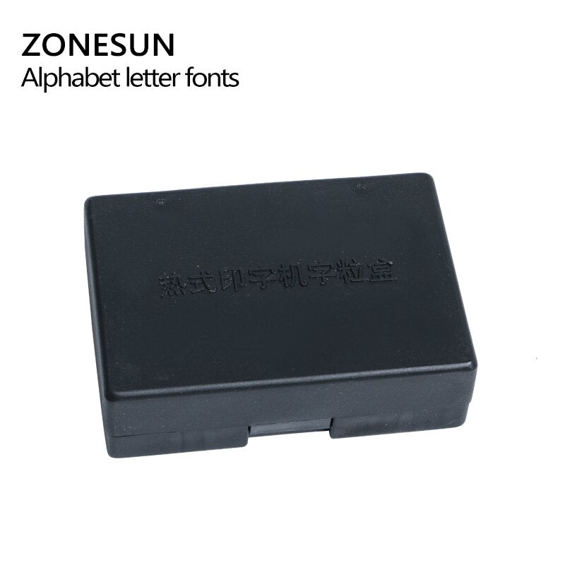 ZONESUN A‑Z 0‑9 Copper Letter Number Set for Hot Code Ribbon Printers