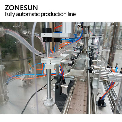 ZONESUN Vertical 6‑Nozzle Liquid Filling Capping Labeling Machine