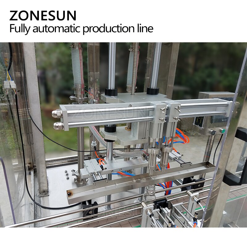 ZONESUN Vertical 6‑Nozzle Liquid Filling Capping Labeling Machine