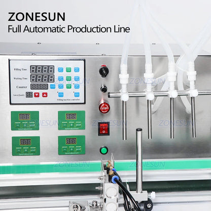 ZONESUN ZS‑FAL180 Tabletop 4‑Nozzles Filling Capping Labeling Machine