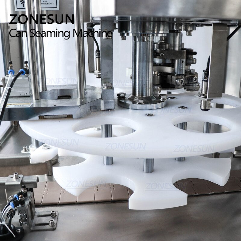 ZONESUN Automatic Electric Round Can Sealing Machine with Dust Cover