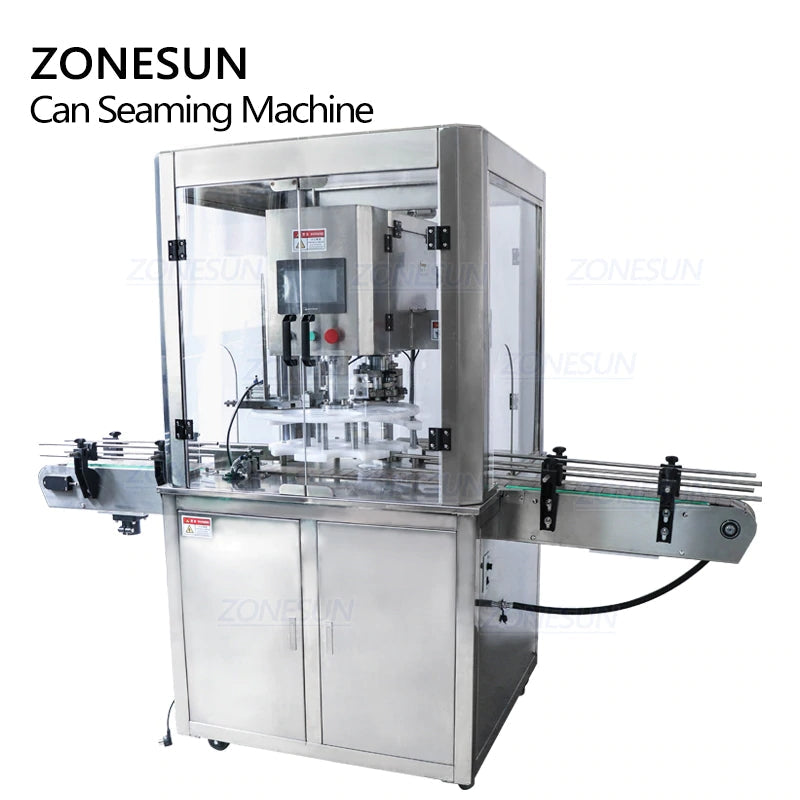 ZONESUN Automatic Electric Round Can Sealing Machine with Dust Cover