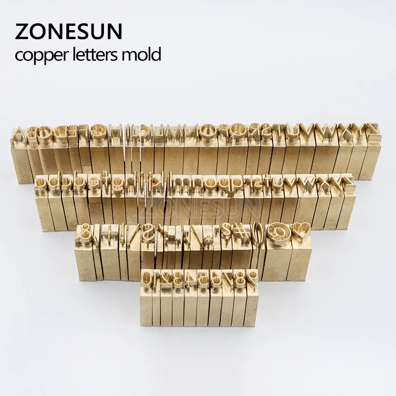 ZONESUN-Molde de sello de números, alfabeto y símbolos para máquina de estampado ZS-110A