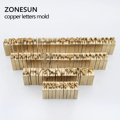 ZONESUN-Molde de sello de números, alfabeto y símbolos para máquina de estampado ZS-110A