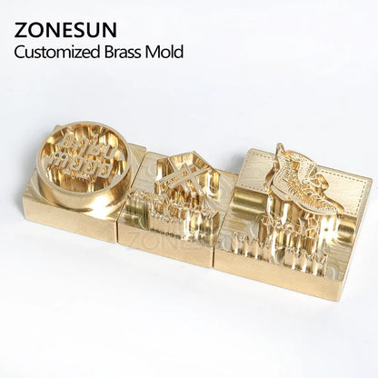 ZONESUN 20mm Customized Copper Stamp Mold for Embossing & Branding
