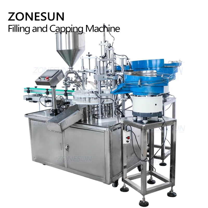 ZONESUN ZS-AFC2 Automatic Paste Filling & Capping Machine With Feeder