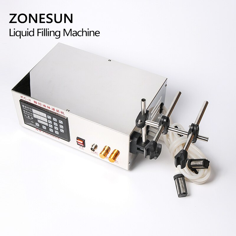ZONESUN Semi‑Automatic 2‑Head Diaphragm Pump Liquid Filling Machine