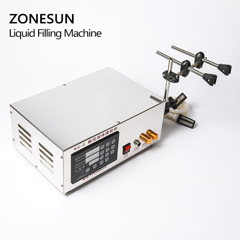 ZONESUN Semi‑Automatic 2‑Head Diaphragm Pump Liquid Filling Machine