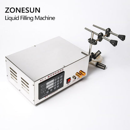 ZONESUN Semi‑Automatic 2‑Head Diaphragm Pump Liquid Filling Machine