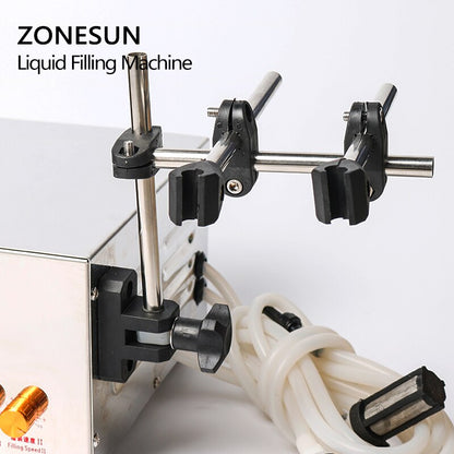 ZONESUN Semi‑Automatic 2‑Head Diaphragm Pump Liquid Filling Machine
