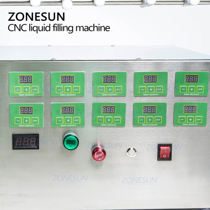 ZONESUN Macchina per il rifornimento di liquidi con pompa a diaframma elettrica a 10 ugelli, macchina ad alta efficienza per succhi di frutta, prodotti per bere