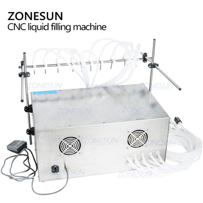 ZONESUN Macchina per il rifornimento di liquidi con pompa a diaframma elettrica a 10 ugelli, macchina ad alta efficienza per succhi di frutta, prodotti per bere