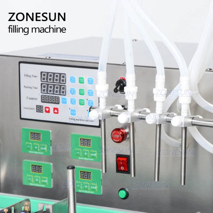 ZONESUN ZS‑DTDP4 Auto-Desktop 4‑Nozzle Diaphragm Pump Liquid Filler