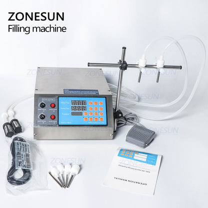 ZONESUN Semi‑Automatic 2‑Nozzles Gear Pump Liquid Filling Machine