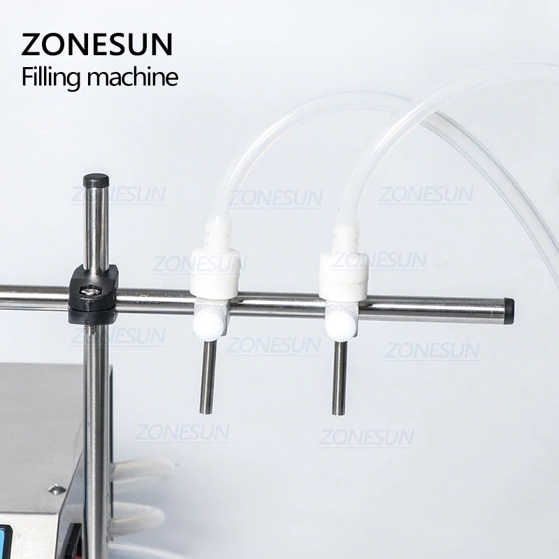ZONESUN Semi‑Automatic 2‑Nozzles Gear Pump Liquid Filling Machine