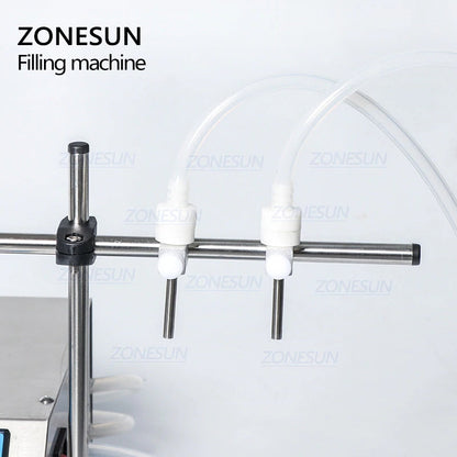 ZONESUN Semi‑Automatic 2‑Nozzles Gear Pump Liquid Filling Machine