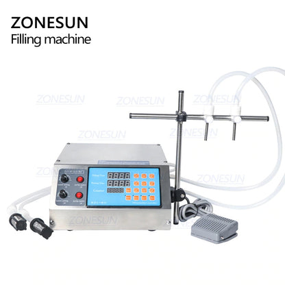 ZONESUN Semi‑Automatic 2‑Nozzles Gear Pump Liquid Filling Machine