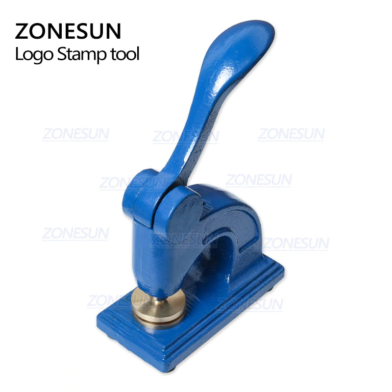 ZONESUN HF1 Heavy‑Duty Embossing Press with Custom Brass Logo Mold