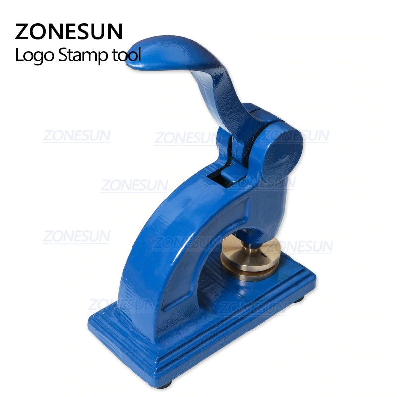 ZONESUN HF1 Heavy‑Duty Embossing Press with Custom Brass Logo Mold