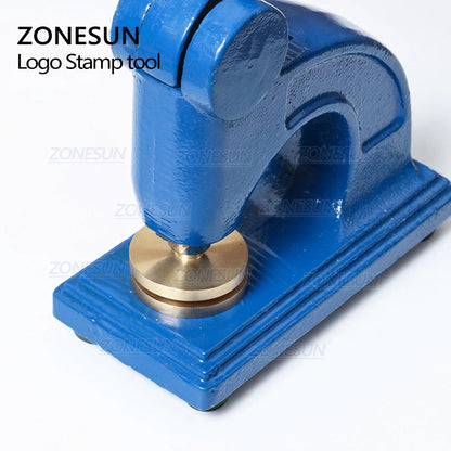 ZONESUN HF1 Heavy‑Duty Embossing Press with Custom Brass Logo Mold