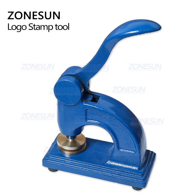 ZONESUN HF1 Heavy‑Duty Embossing Press with Custom Brass Logo Mold