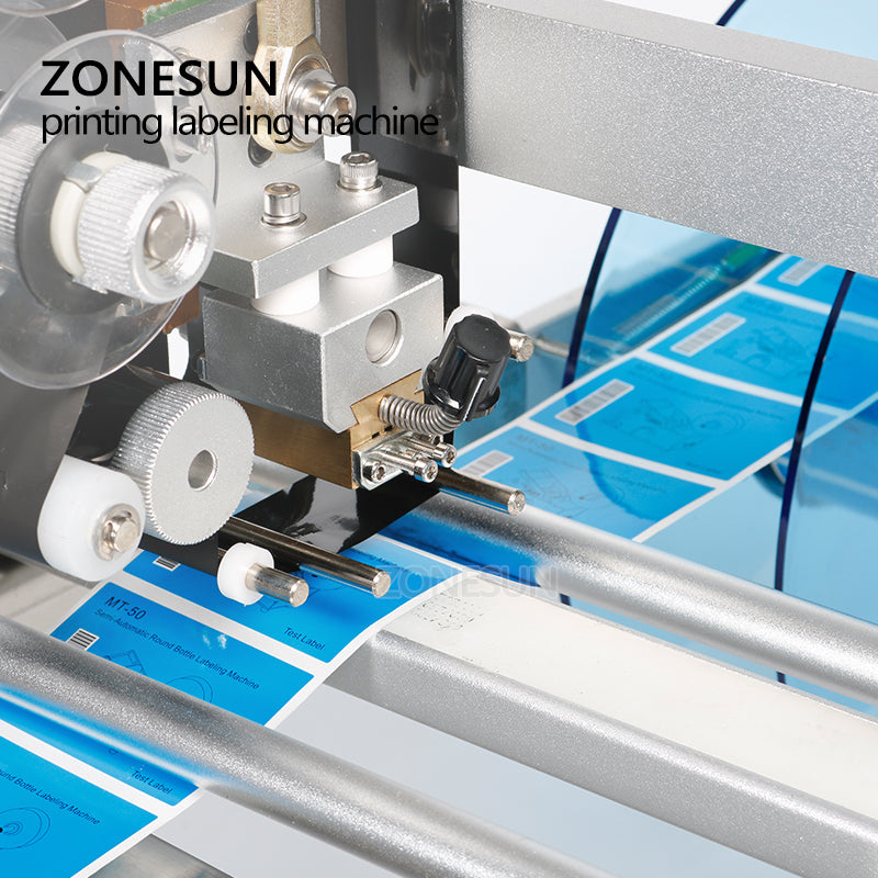 ZONESUN ZS‑TB50D/T Semi‑Auto Round Bottle Labeler with Date Printer