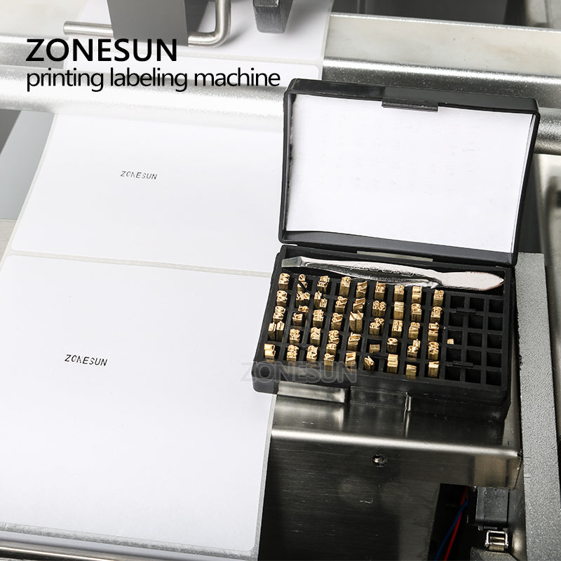 ZONESUN ZS‑TB50D/T Semi‑Auto Round Bottle Labeler with Date Printer