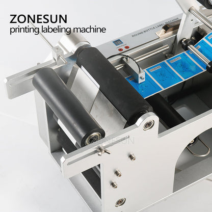 ZONESUN ZS‑TB50D/T Semi‑Auto Round Bottle Labeler with Date Printer