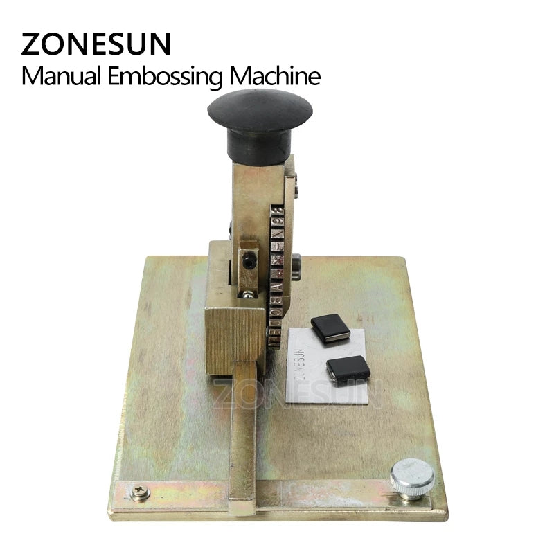 ZONESUN Manual Metal Embossing Machine for Tags, Nameplates&Bracelets
