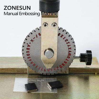 ZONESUN Manual Metal Embossing Machine for Tags, Nameplates&Bracelets