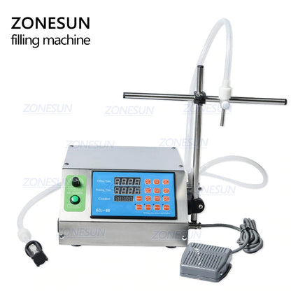 ZONESUN Single Nozzle Peristaltic Pump Digital Liquid Filling Machine