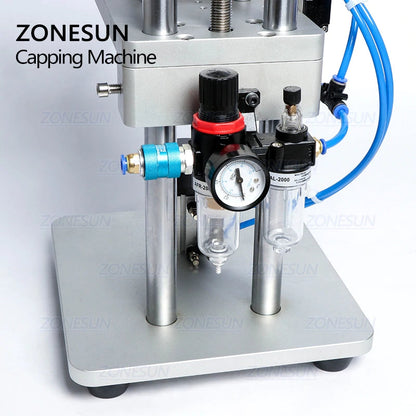 ZONESUN Pneumatic Perfume Vial Capping Machine 13‑20 mm Adjustable