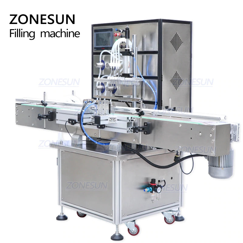 ZONESUN Automatic 4 Nozzles Liquid Filling Capping Production Line
