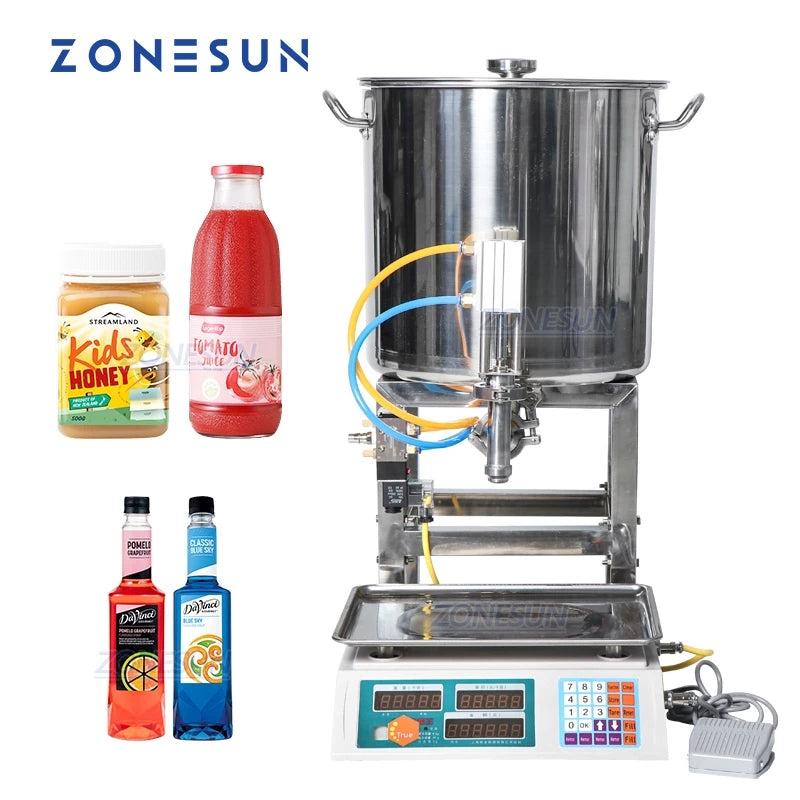 ZONESUN 50-2500g Pneumatic Paste Filling Ang Weighing Machine