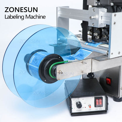 ZONESUN ZS‑MT50D Semi‑automatic Round Labeling Machine with Date Coder