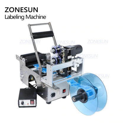 ZONESUN ZS‑MT50D Semi‑automatic Round Labeling Machine with Date Coder