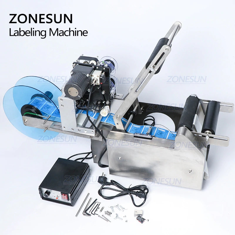 ZONESUN ZS‑MT50D Semi‑automatic Round Labeling Machine with Date Coder